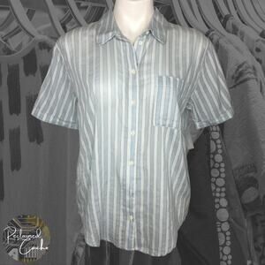 Treasure & Bond Blue and White Stripe Shirt - Size Small